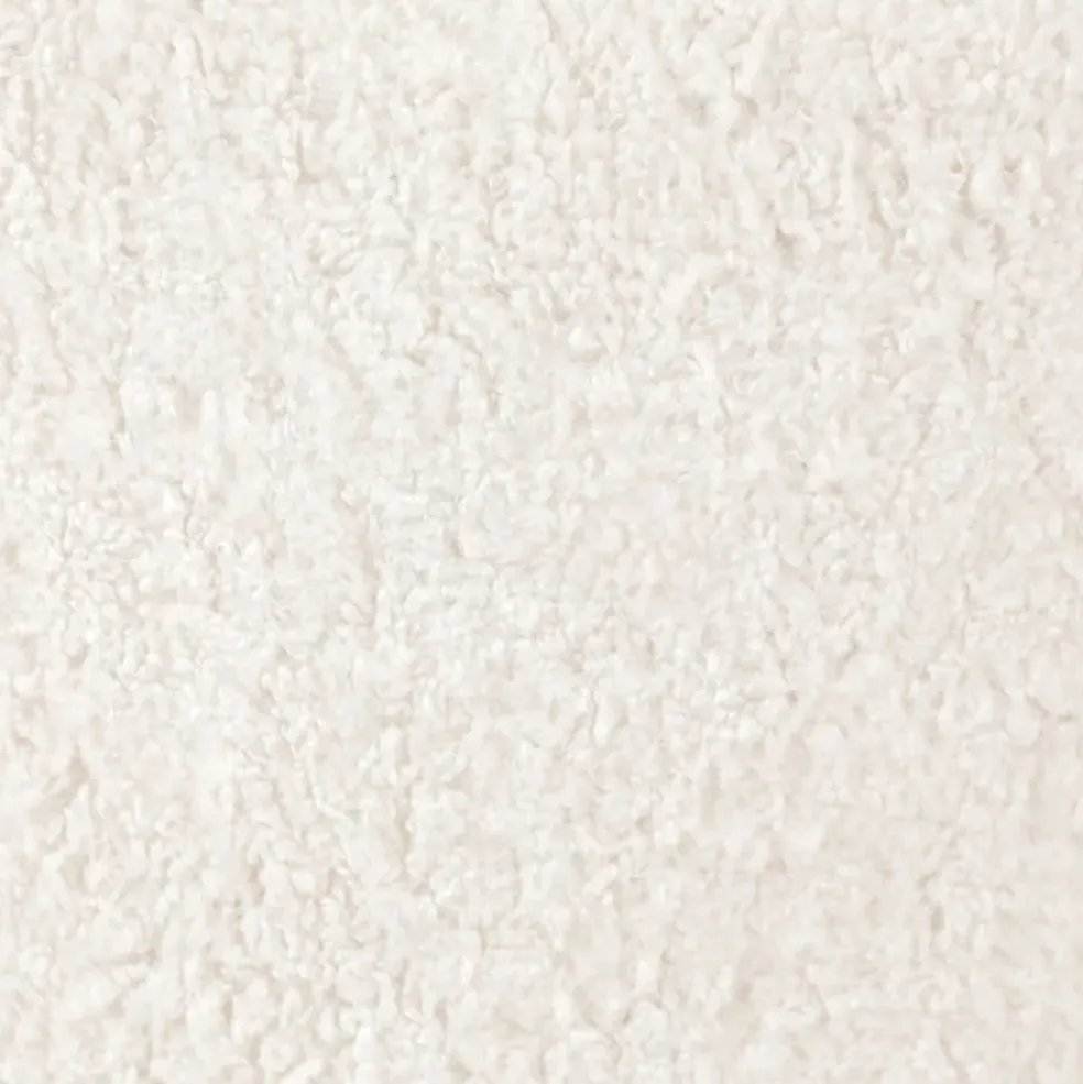 Fauteuil tissu effet mohair écru - Vesna