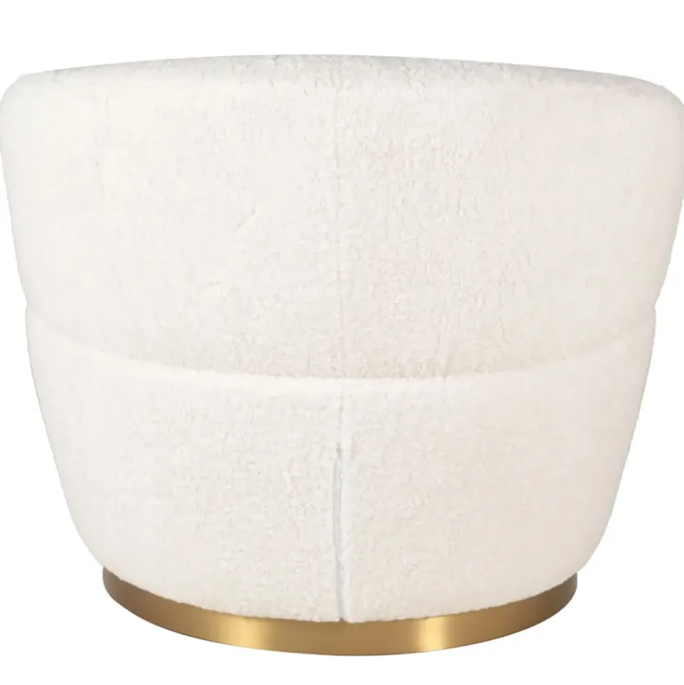 Fauteuil tissu effet mohair écru - Vesna