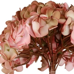 Fleur artificielle rose et vert h74cm - Hortensia