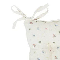 Galette chaise carrée p'tite fleur naturel 40x40cm en coton