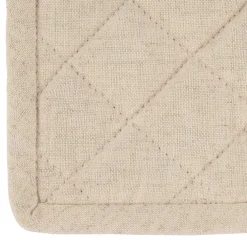 Gant et manique naturel en coton et lin - chambray