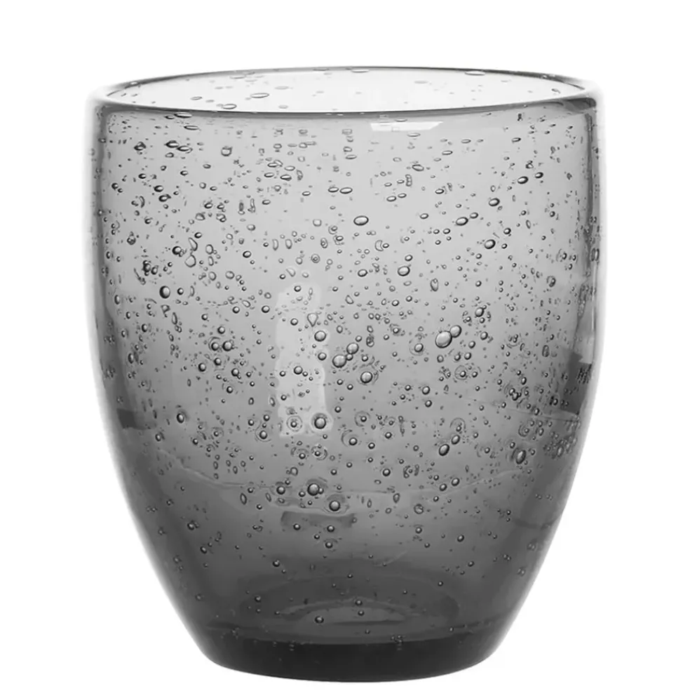 Gobelet en verre artisanal bullé gris 35cl - Artibulle
