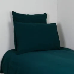 Housse de couette dili bleu de prusse 260x240cm en voile de coton lavé