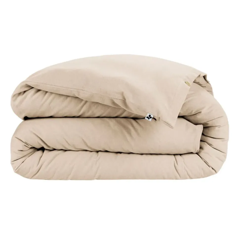 Housse de couette en flanelle sable 260x240cm - Candice