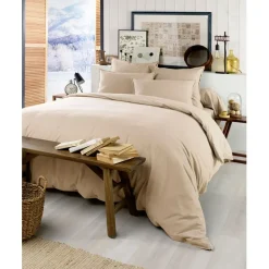 Housse de couette en flanelle sable 260x240cm - Candice