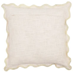 Housse de coussin brodé " More Amor"' en coton écru et vert 45x45cm - Lumi