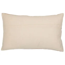 Housse de coussin brodée en coton terracotta 50x30cm - Nomadea