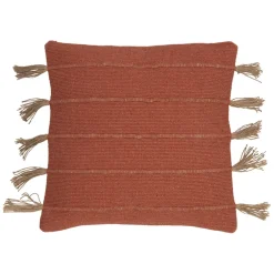 Housse de coussin en coton et jute terracotta 45x45cm - Kolore