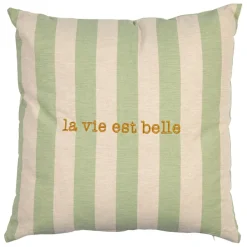 Housse de coussin en coton vert 45x45cm - Famille