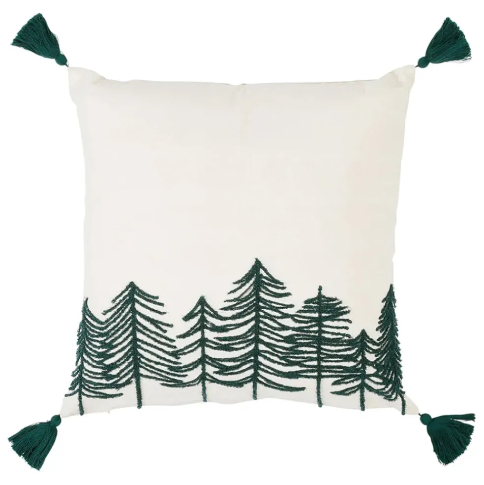 Housse de coussin en coton ecru 45x45cm - Mon sapin