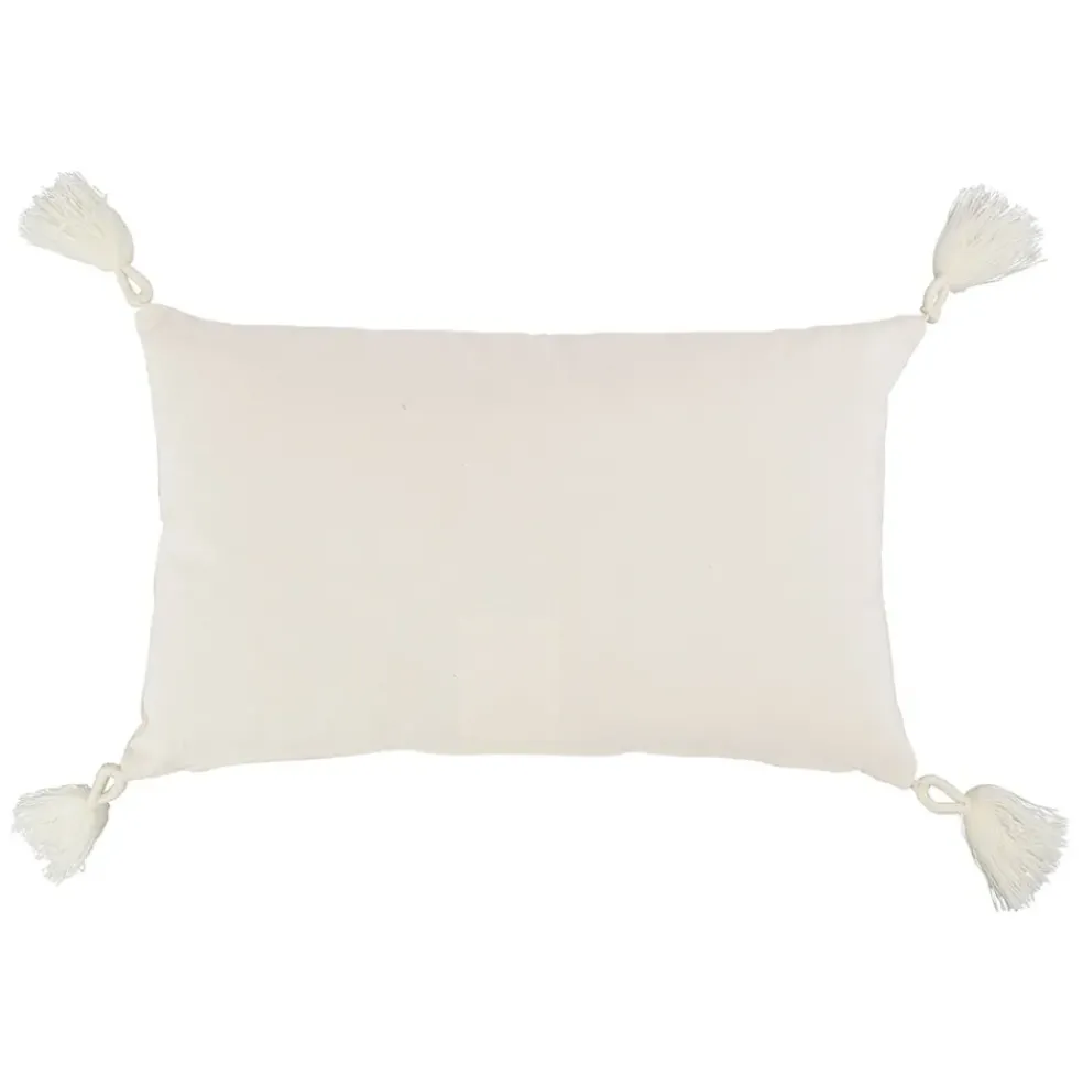 Housse de coussin en coton brodée multicolore 50x30cm - Patchuca
