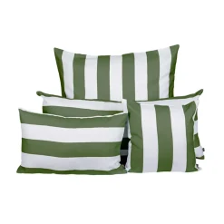 Housse de coussin extérieur rayée kaki 80x80cm - Riviera