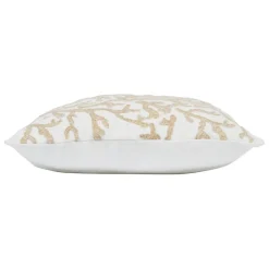 Housse de coussin motif coreil blanc et beige 45x45cm - estran