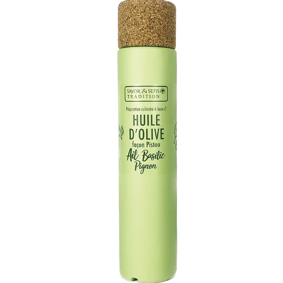 Huile d'olive basilic pignon 20cl