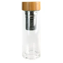 Infuseur en verre double paroi avec bouchon bambou