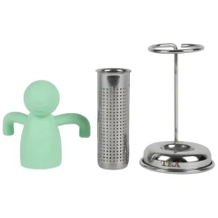 Infuseur thé en inox vert d'eau - Bonhomme