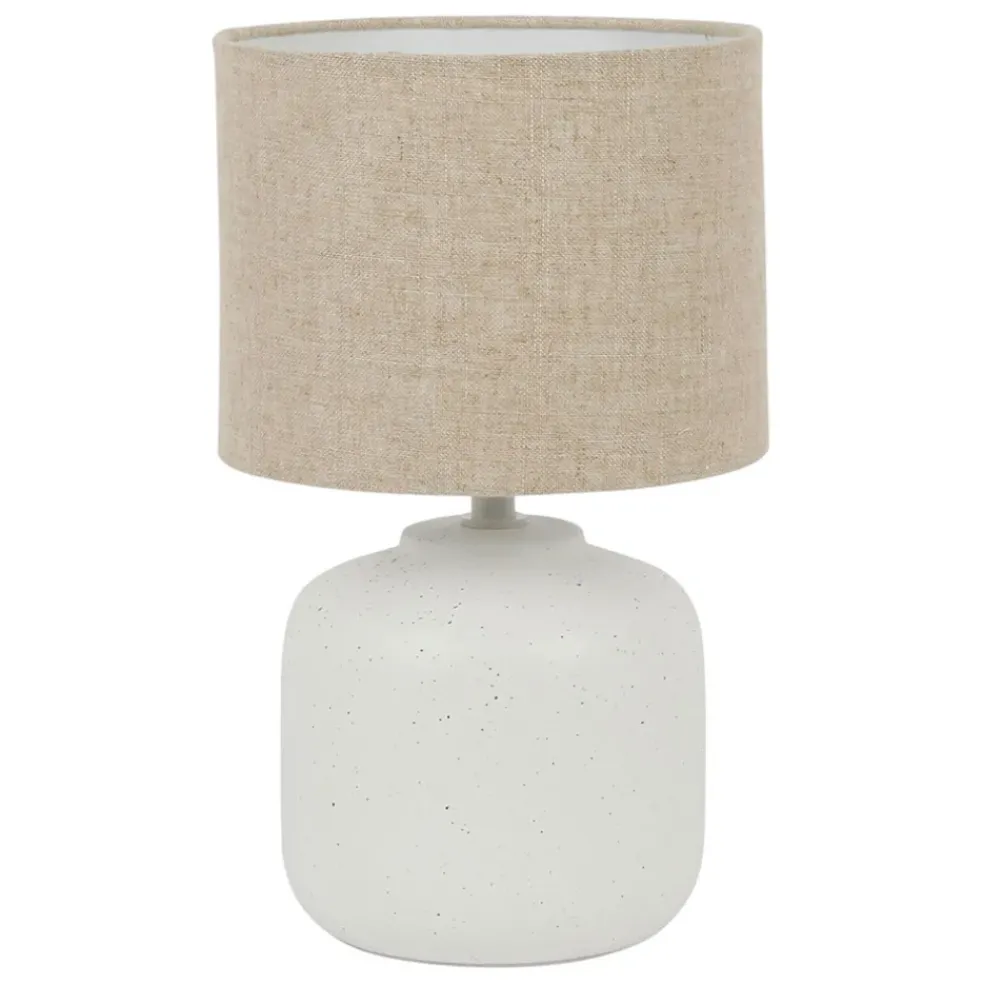 Lampe à poser blanc moucheté en porcelaine -sweet leaves