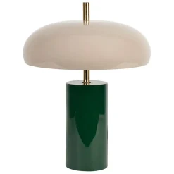 Lampe champignon en fer émeraude et écru h40cm - Arty