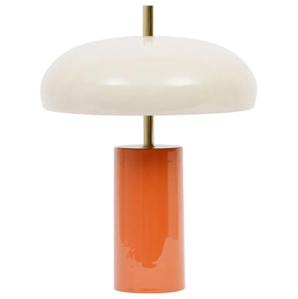 Lampe champignon en fer orange d30xh40cm - Arty