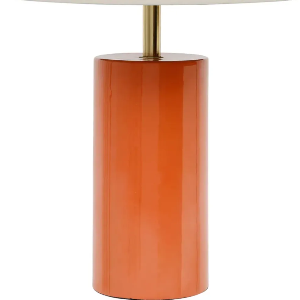 Lampe champignon en fer orange d30xh40cm - Arty