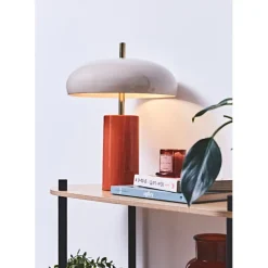 Lampe champignon en fer orange d30xh40cm - Arty