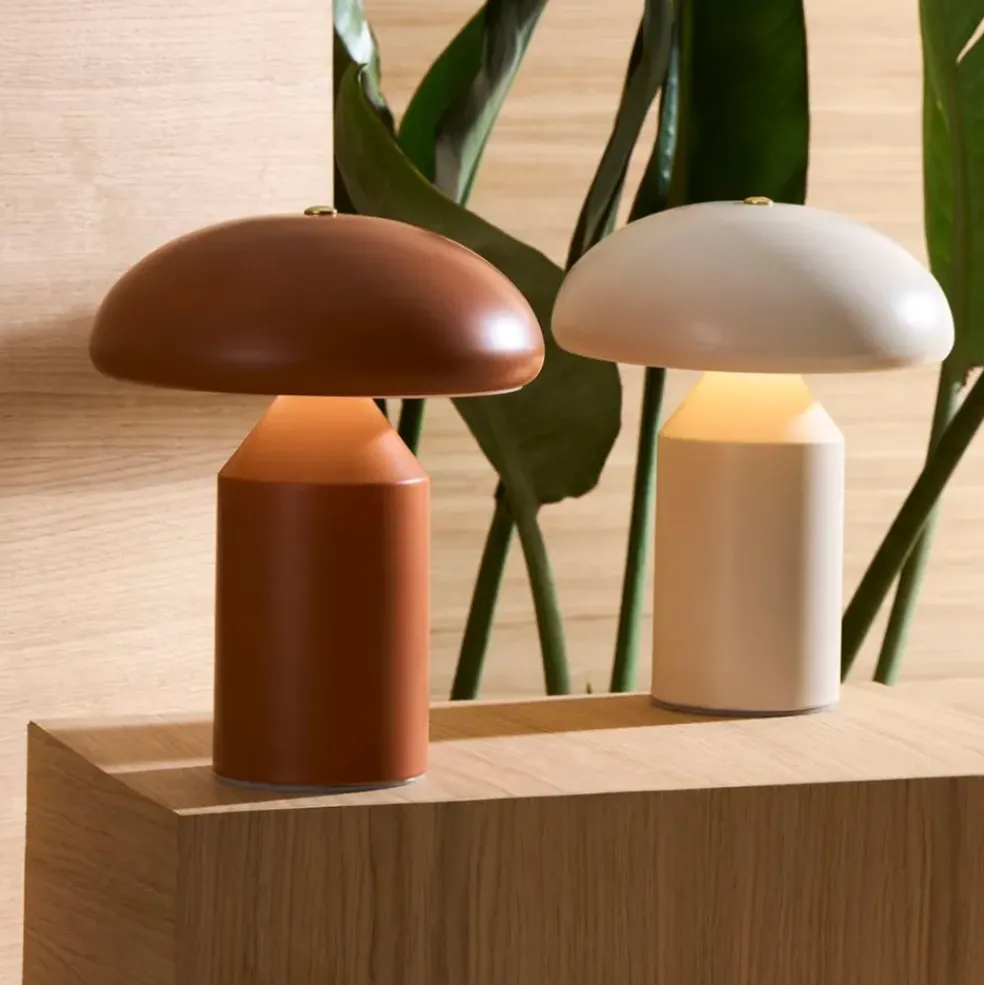 Lampe champignon tactile en fer blanc h23cm - Arty