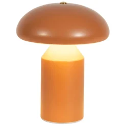 Lampe champignon tactile en fer terracotta h23cm - Arty