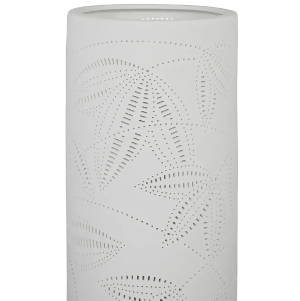 Lampe cylindre en porcelaine h24cm blanc - palmea