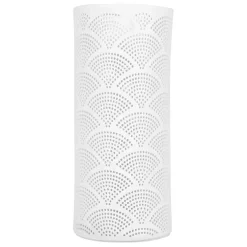 Lampe cylindre en porcelaine h27.5cm blanc - mandarin