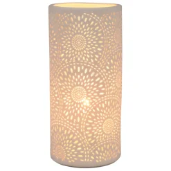 Lampe cylindre rosace Blanc en Porcelaine