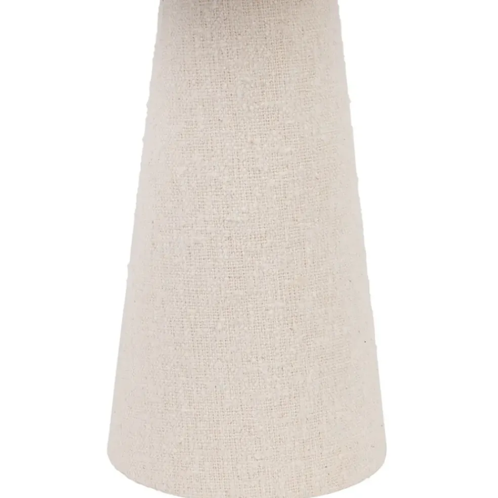 Lampe en coton et fer blanc cassé h46cm - Calypsa