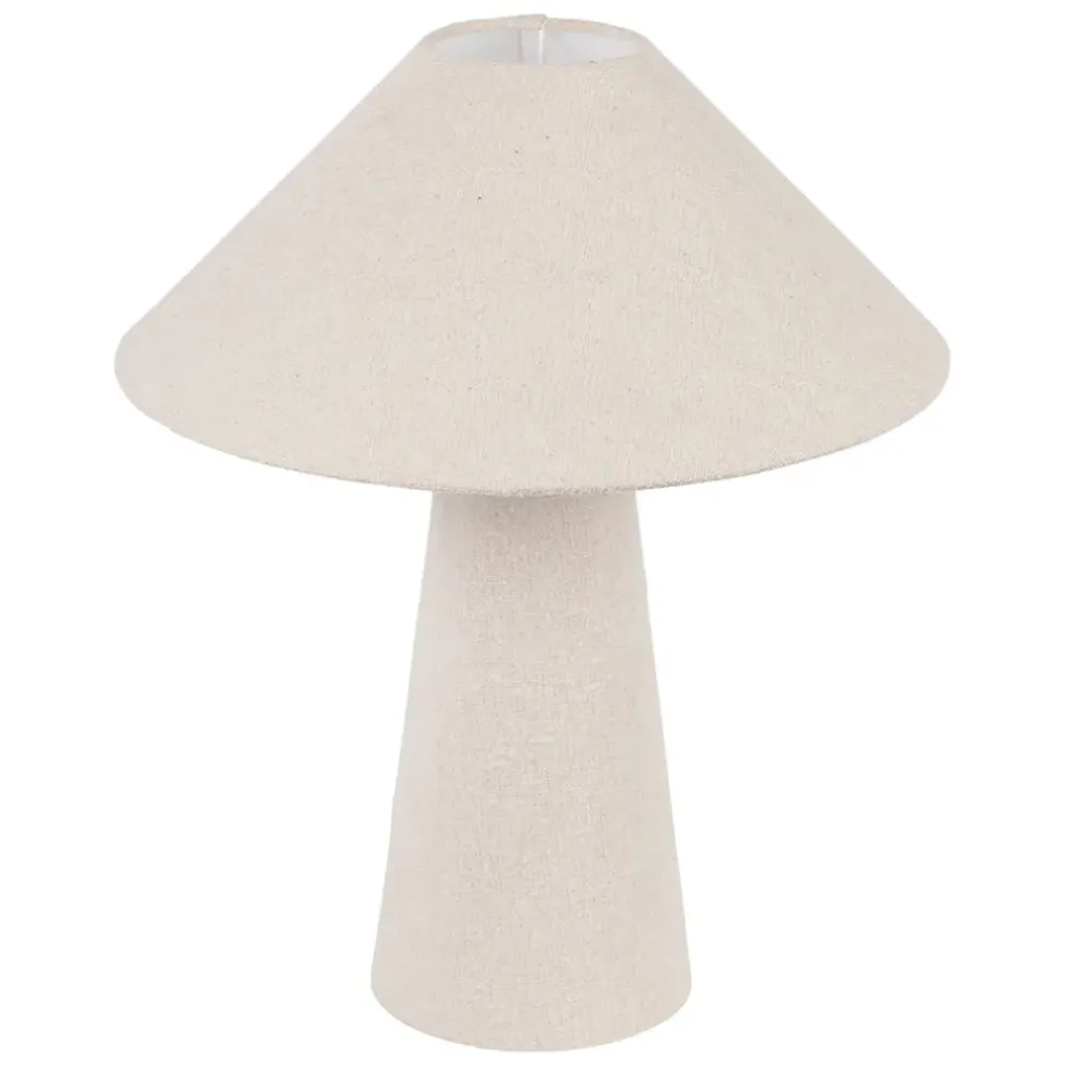 Lampe en coton et fer blanc cassé h46cm - Calypsa