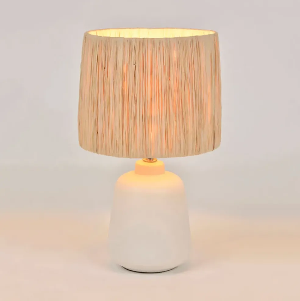 Lampe en céramique blanche h34cm - Paros