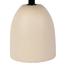 Lampe en céramique écru et lin naturel - Jadea