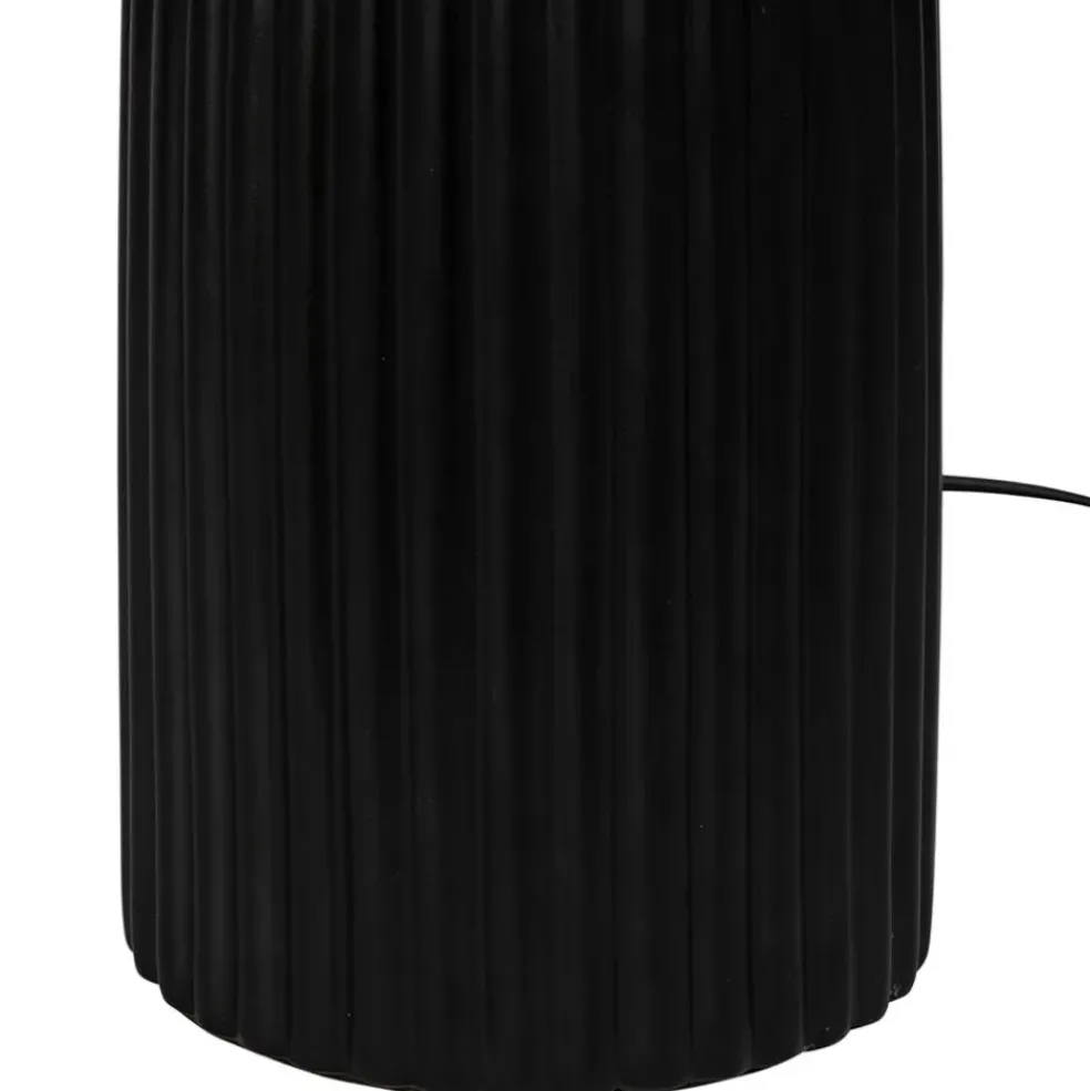 Lampe en céramique noir et coton ecru h41cm - Organic