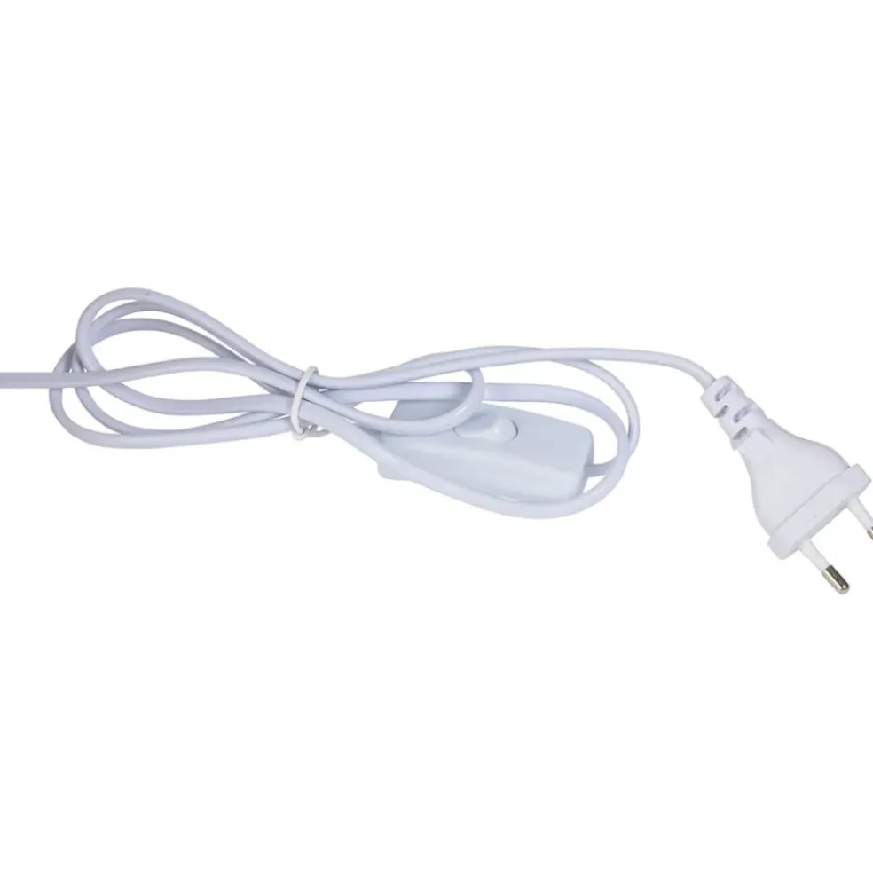 Lampe en céramique rayée corail et blanc h27cm - Medi