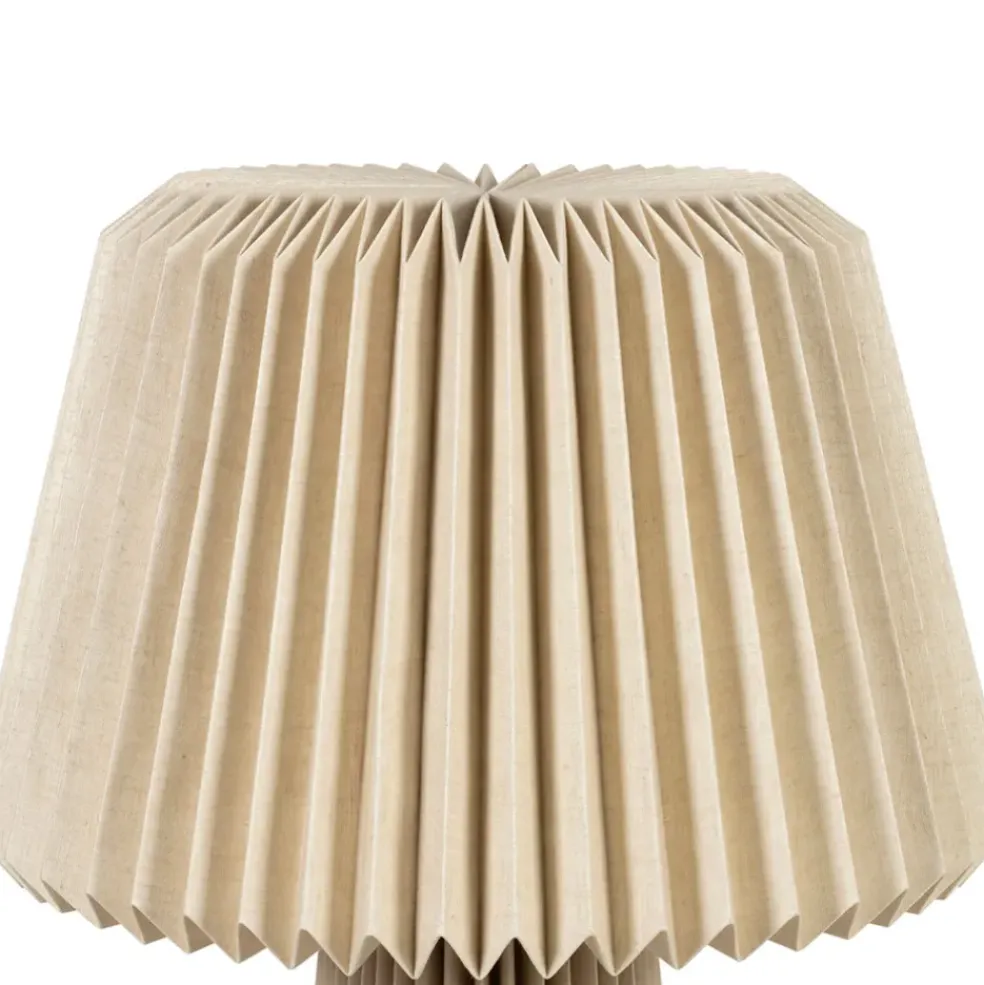 Lampe en papier et lin naturel h94cm - Fontelo