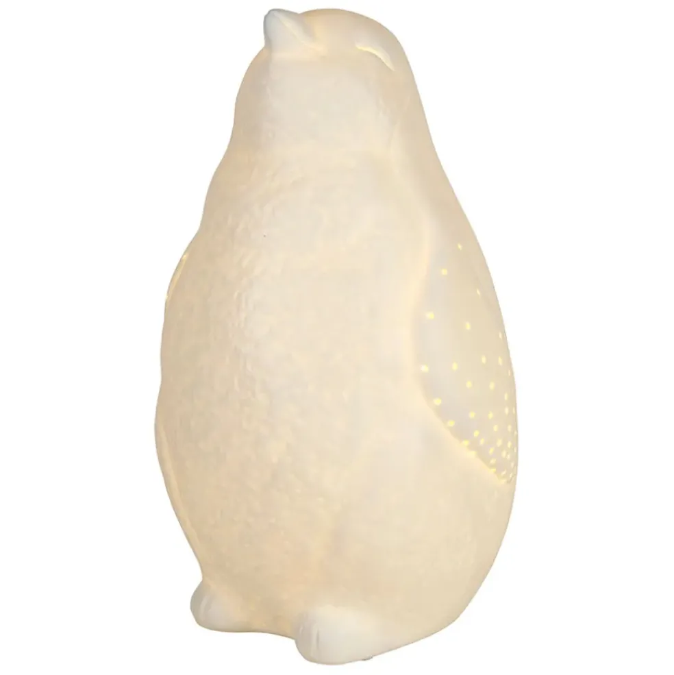 Lampe en porcelaine blanc h25.5cm - Pingouin
