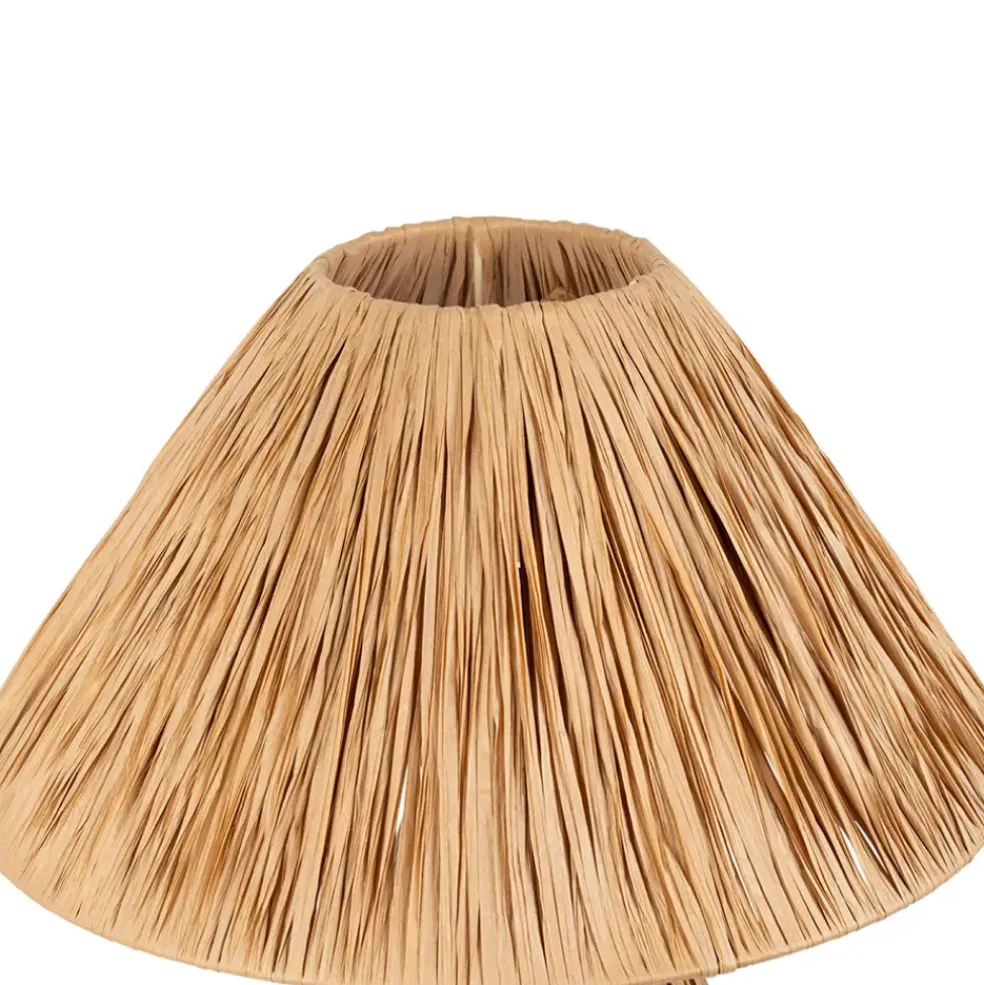 Lampe en raphia et fer naturel h41cm - Calypsa