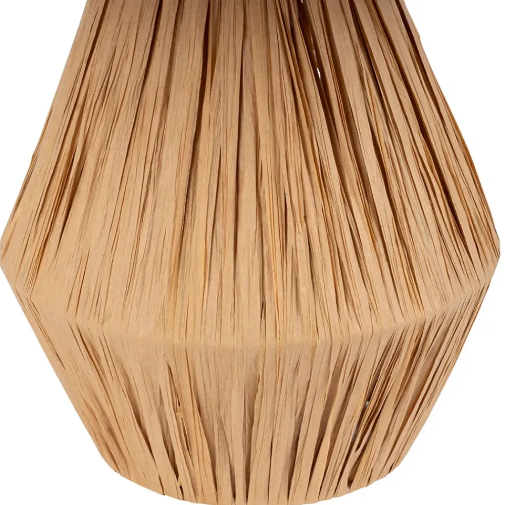 Lampe en raphia et fer naturel h41cm - Calypsa