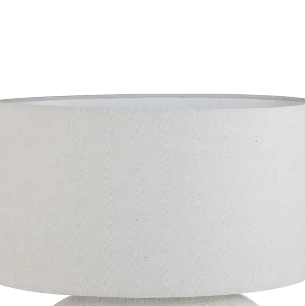 Lampe en terre cuite et lin blanc h50cm - Tahra