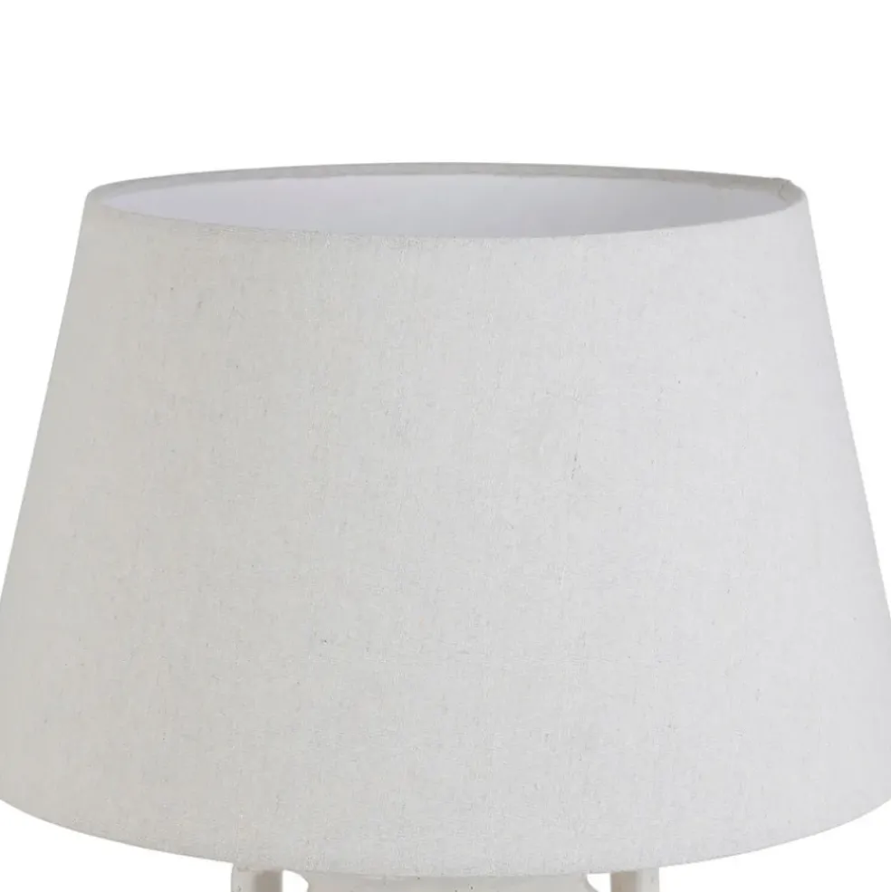 Lampe en terre cuite et lin blanc h47cm - Tahra