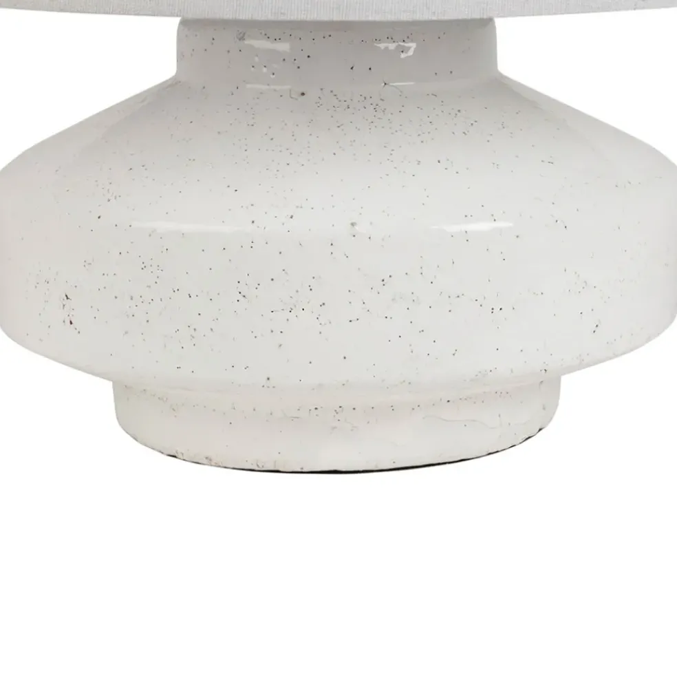 Lampe en terre cuite et lin blanc h44.5cm - Tahra