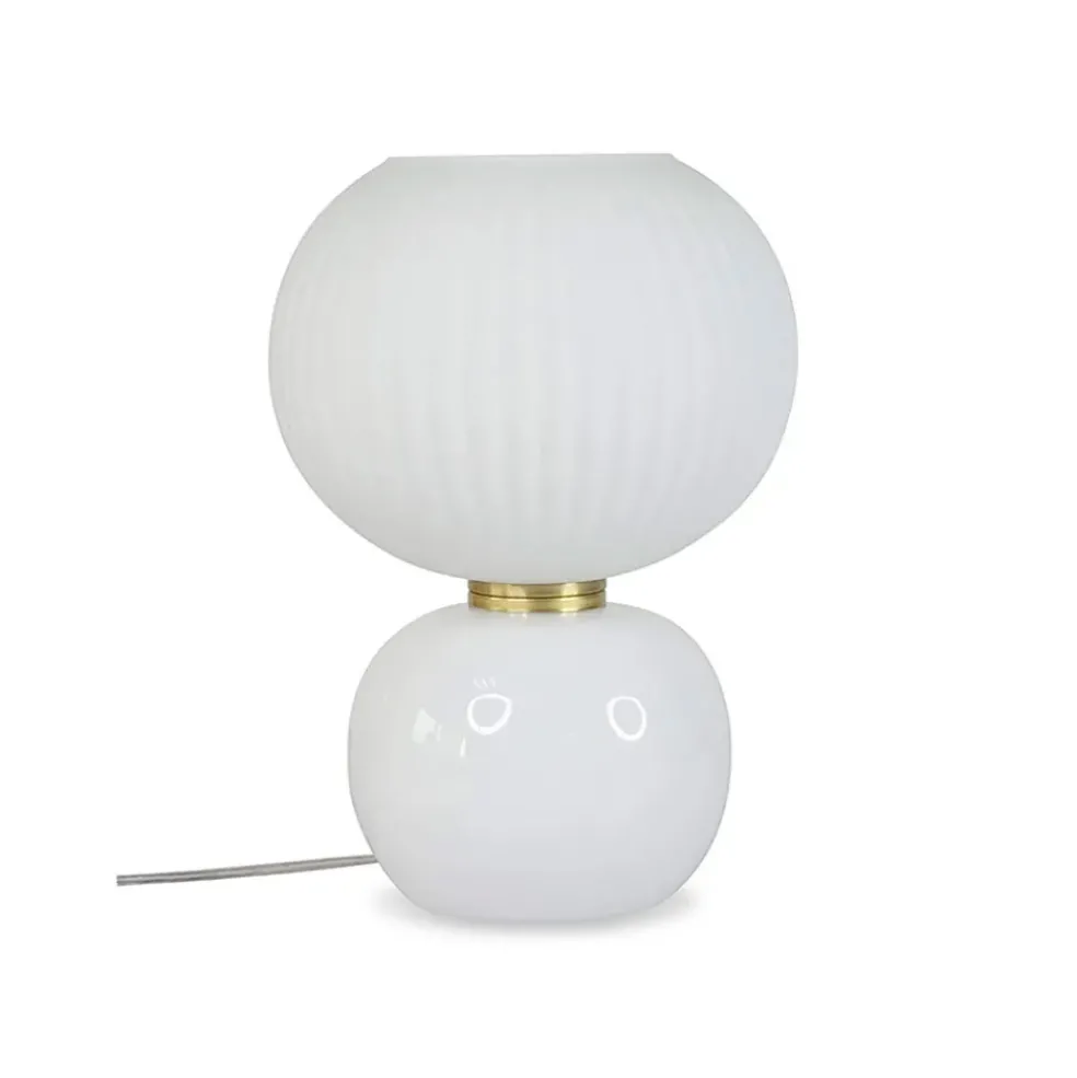 Lampe en verre blanc h28cm - Adonis