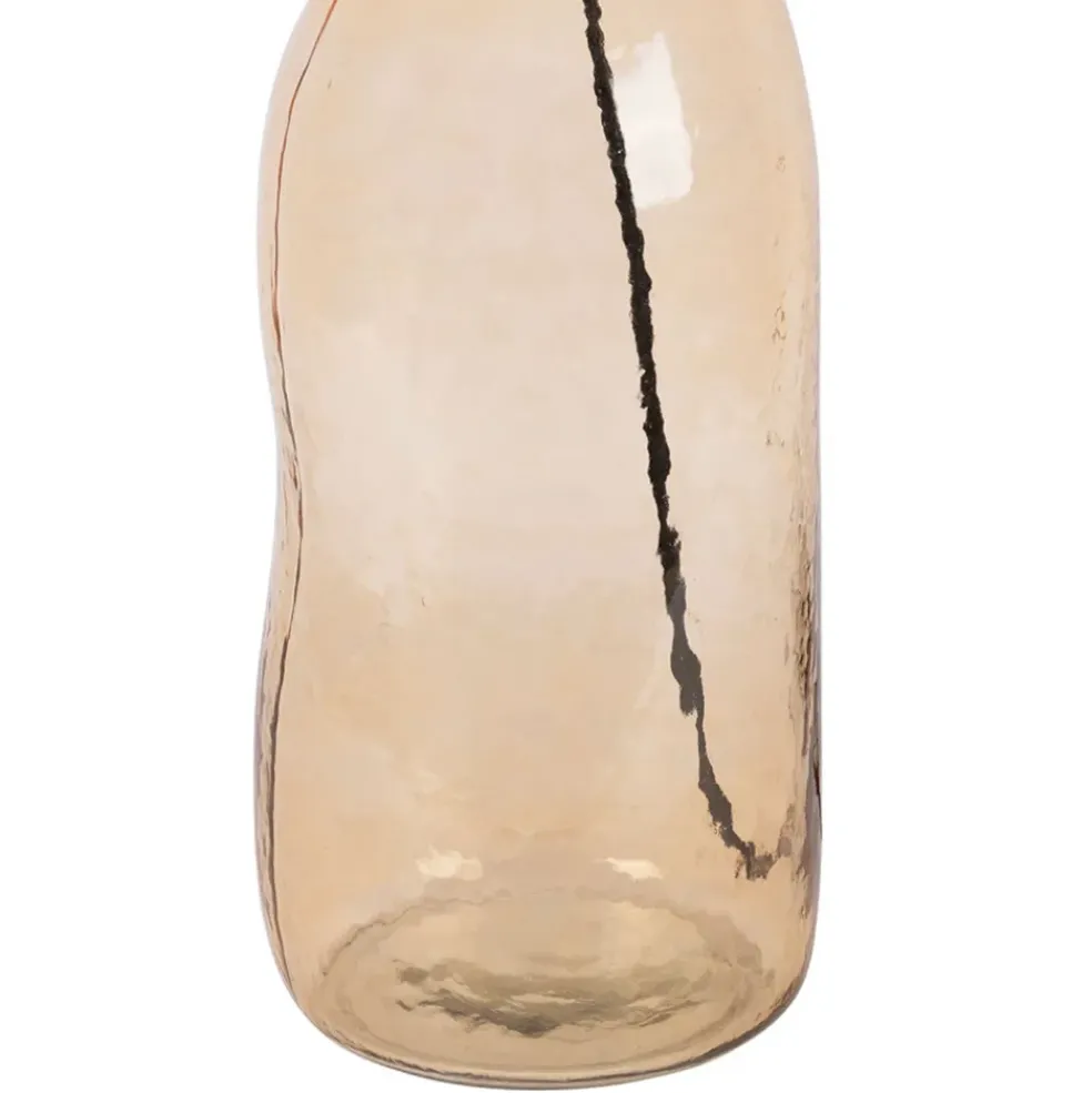 Lampe en verre et jute ambre h60cm - Heliac