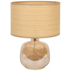Lampe en verre et papier fumé h36cm - Celeste