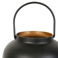 Lampe lanterne en fer H32.5cm noir - Panellia