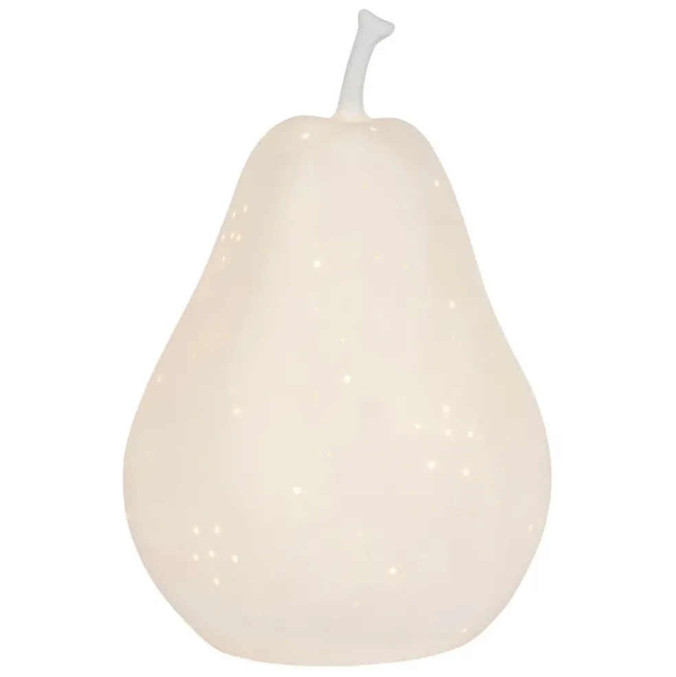 Lampe led poire en porcelaine blanc h24cm - Poire
