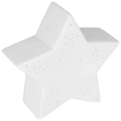 Lampe étoile en porcelaine blanc h15cm - Beezz