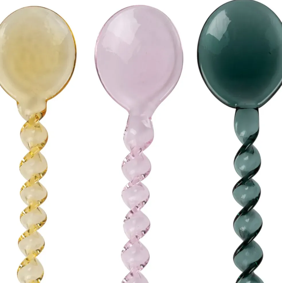 Lot de 4 agitateurs en verre borosilicate multicolore h17cm - Funny
